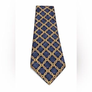 Elegant Blue and Gold Men's Tie